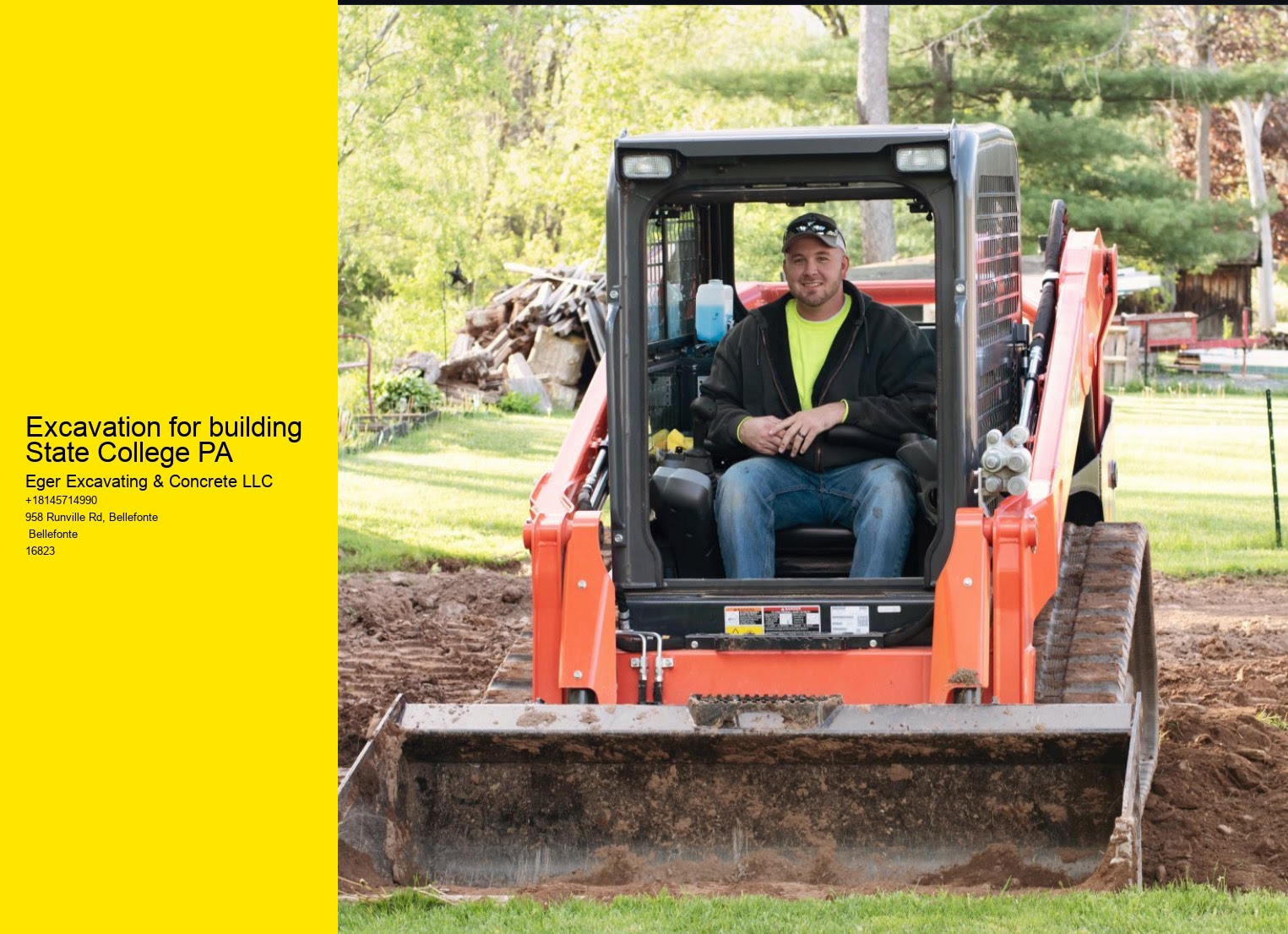 Excavation for building State College PA